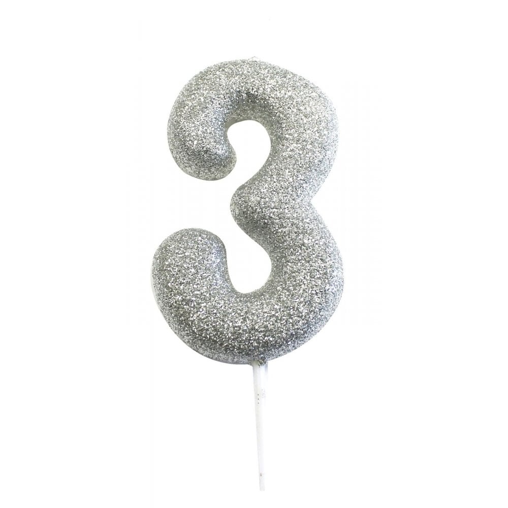 Anniversary House Silver - Glitter Number Candles