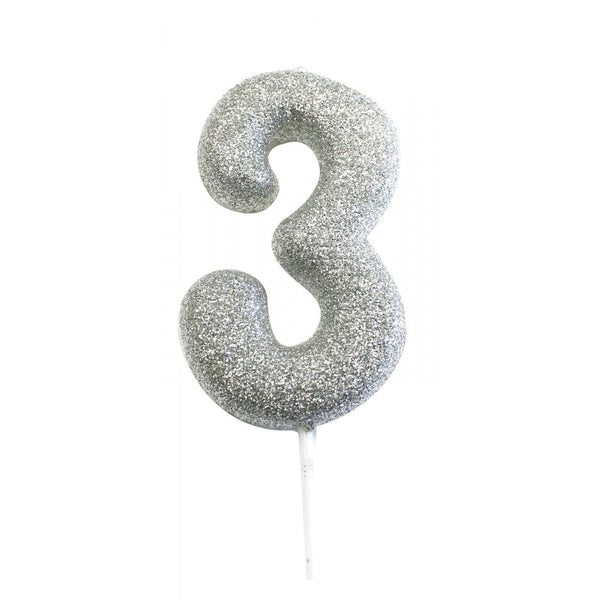 Anniversary House Silver - Glitter Number Candles