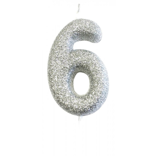 Anniversary House Silver - Glitter Number Candles