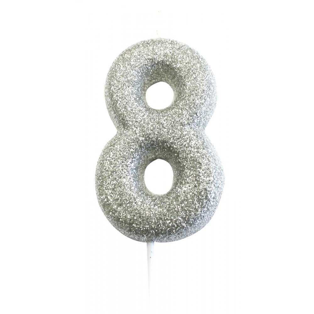 Anniversary House Silver - Glitter Number Candles