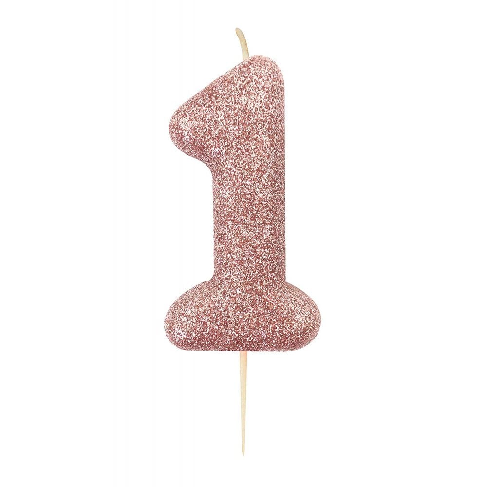 Anniversary House Rose Gold - Glitter Number Candles