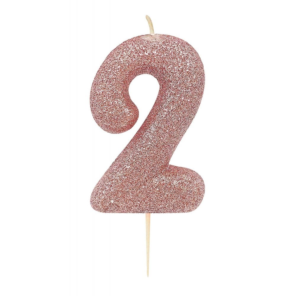 Anniversary House Rose Gold - Glitter Number Candles