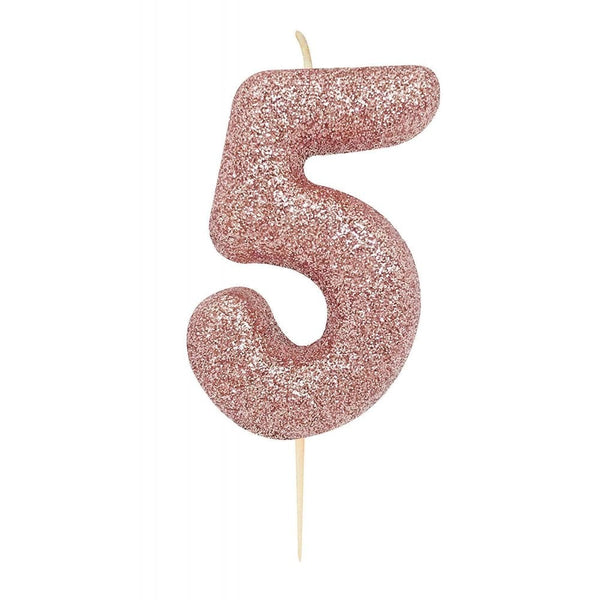 Anniversary House Rose Gold - Glitter Number Candles