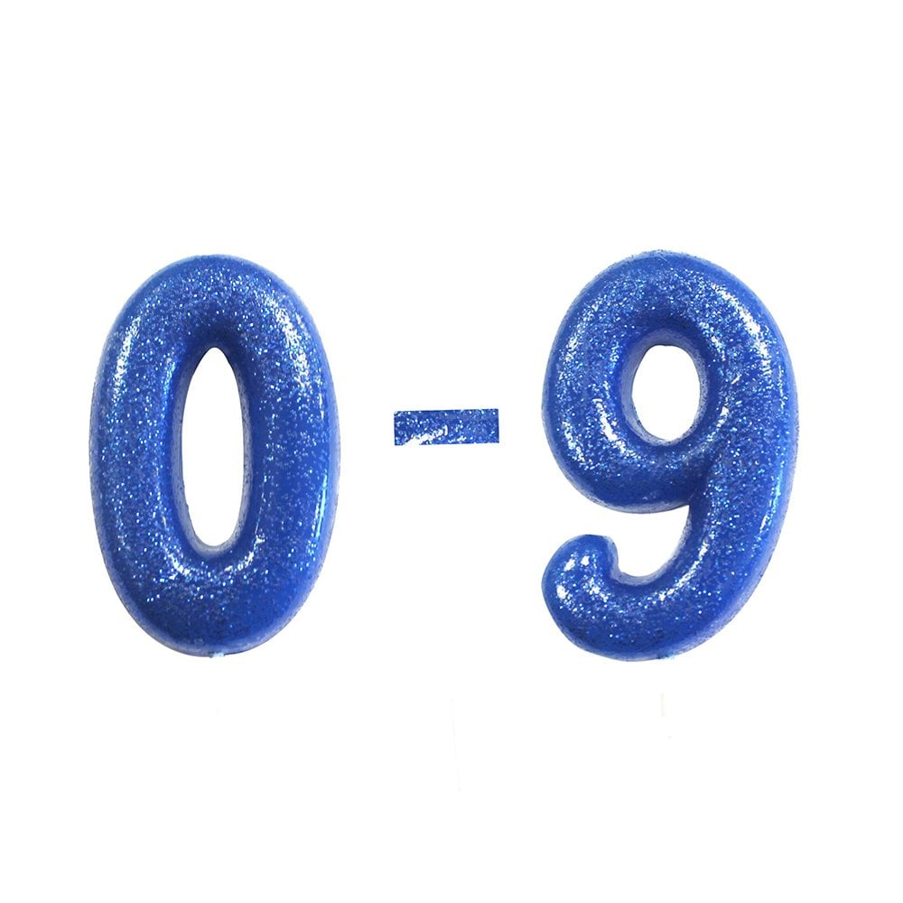 Anniversary House Blue - Glitter Number Candles