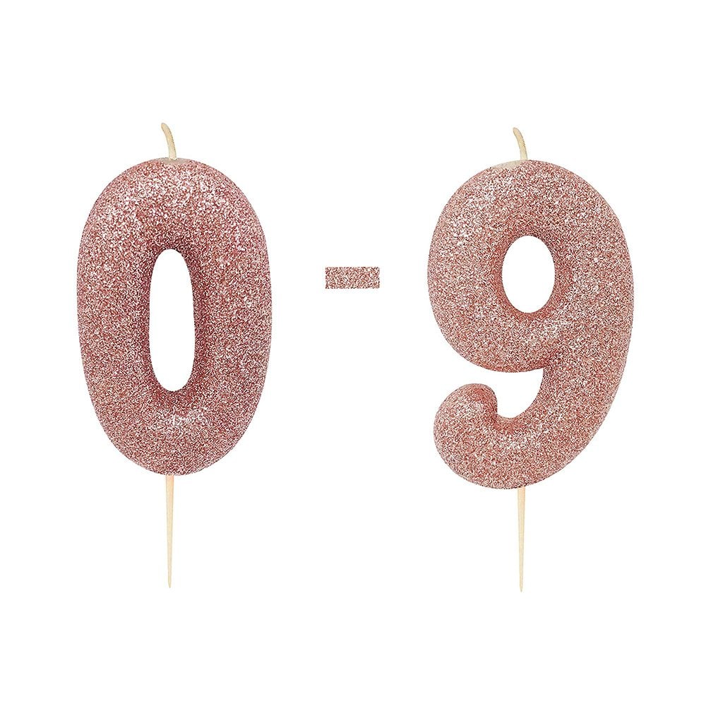 Anniversary House Rose Gold - Glitter Number Candles
