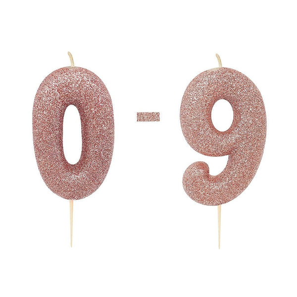 Anniversary House Rose Gold - Glitter Number Candles