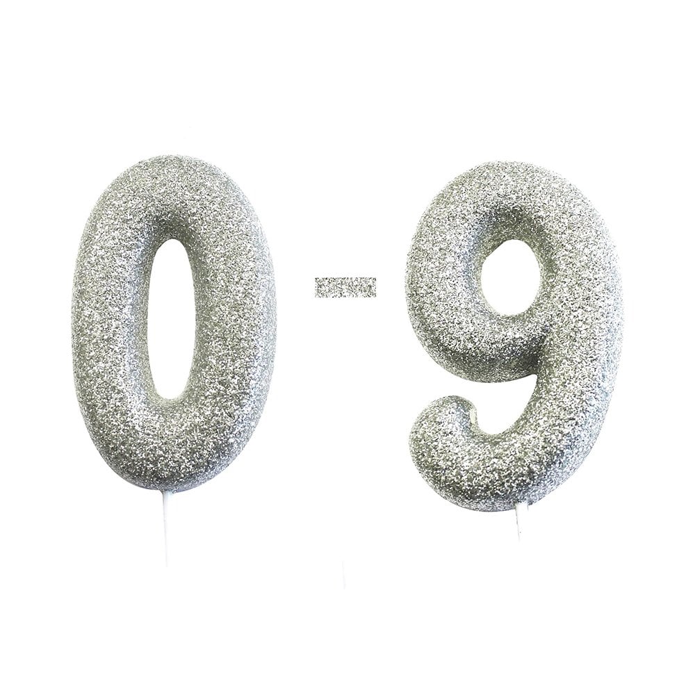 Anniversary House Silver - Glitter Number Candles