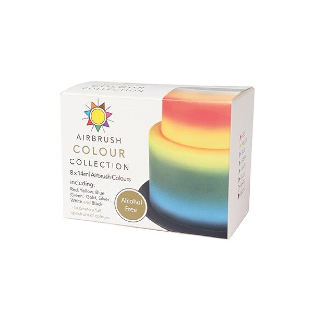 Sugarflair Alcohol Free Airbrush Colour Collection - Set of 8 Colours