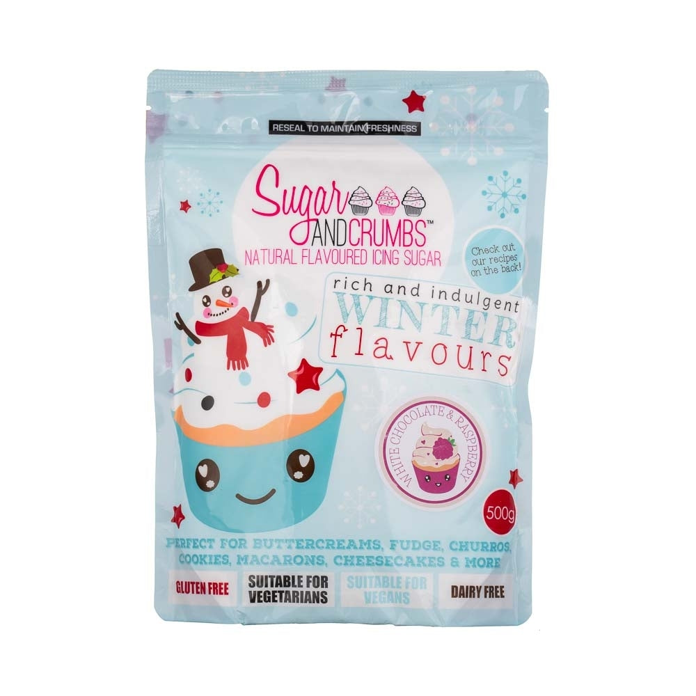 Sugar & Crumbs White Chocolate And Raspberry Icing Sugar 500g