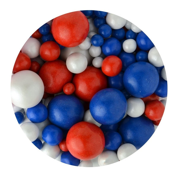 Sprinkletti Red, White & Blue Bubbles Edible Sprinkles 100g
