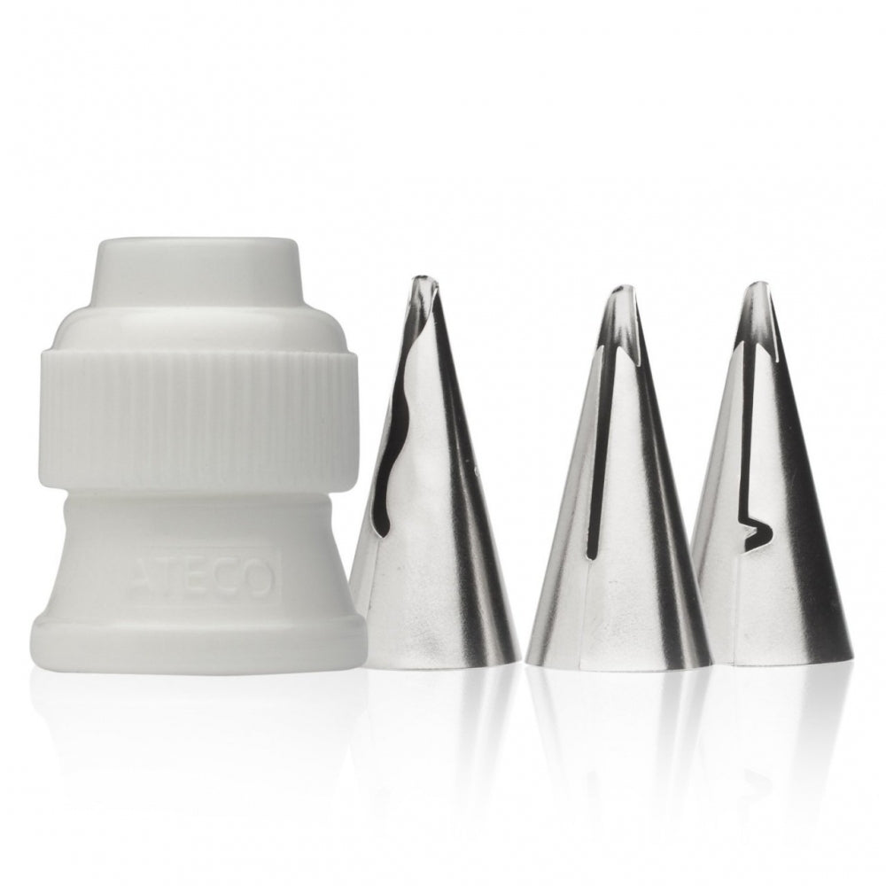 Ateco Ruffle Tube Tips - 4 Piece Set