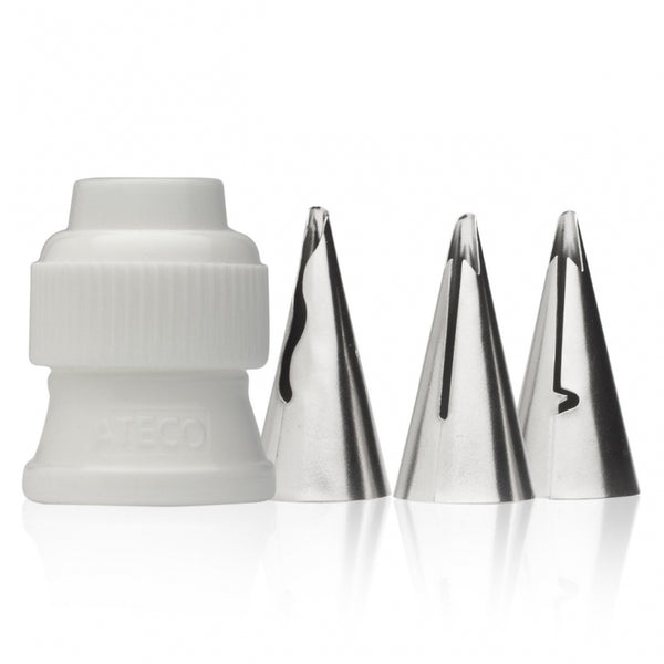 Ateco Ruffle Tube Tips - 4 Piece Set