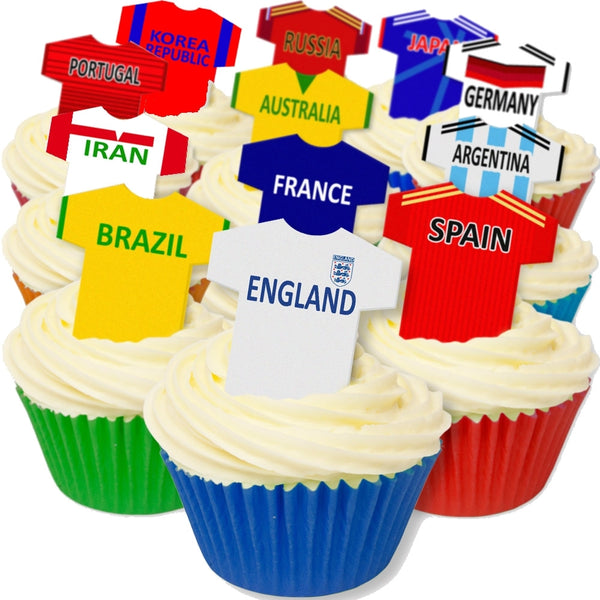 CDA Products Mixed Football World Cup Edible T Shirt Toppers - Pack of 12