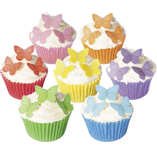 CDA Products Small Vivid Edible Butterfly Toppers - Pack of 42