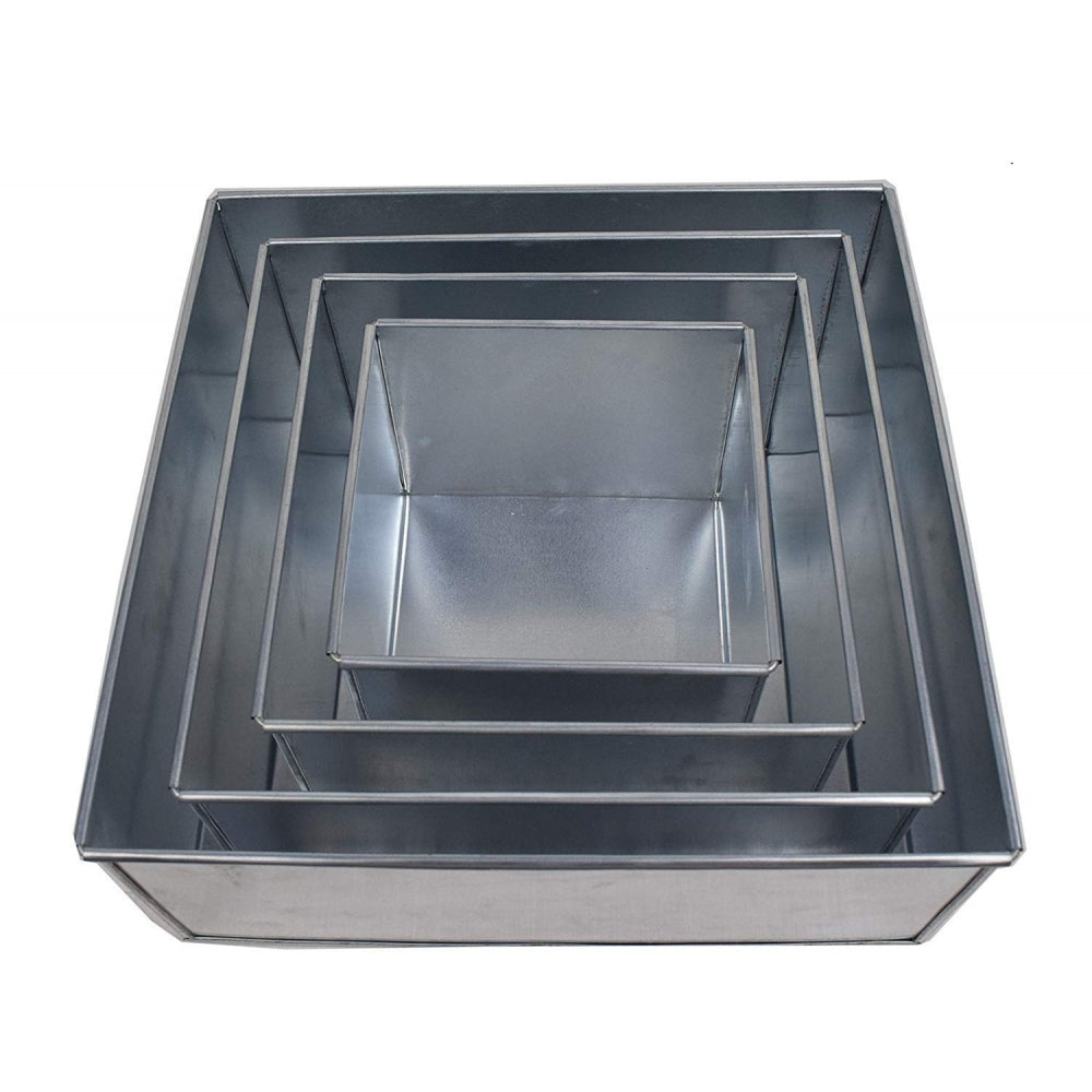 Simply Making Set Of 4 Tier Square Cake Baking Tins - 4 Inches Deep