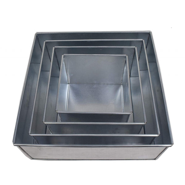 Simply Making Set Of 4 Tier Square Cake Baking Tins - 5 Inches Deep