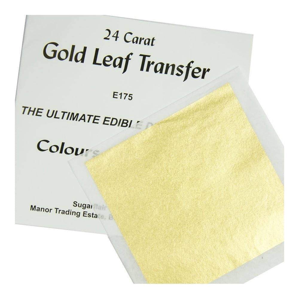 Sugarflair Edible Gold Leaf Transfer Sheet - Single 24 Carat Sheet