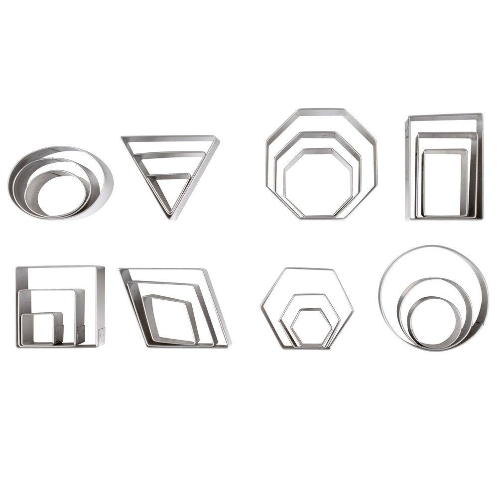 Ateco Stainless Steel Geometric Shapes Cutters -  Set of 24