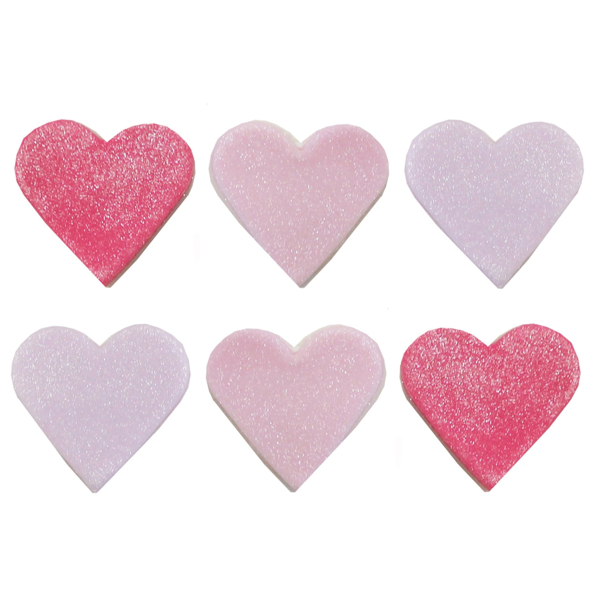 Anniversary House Matt Hearts Sugar Toppers x 6