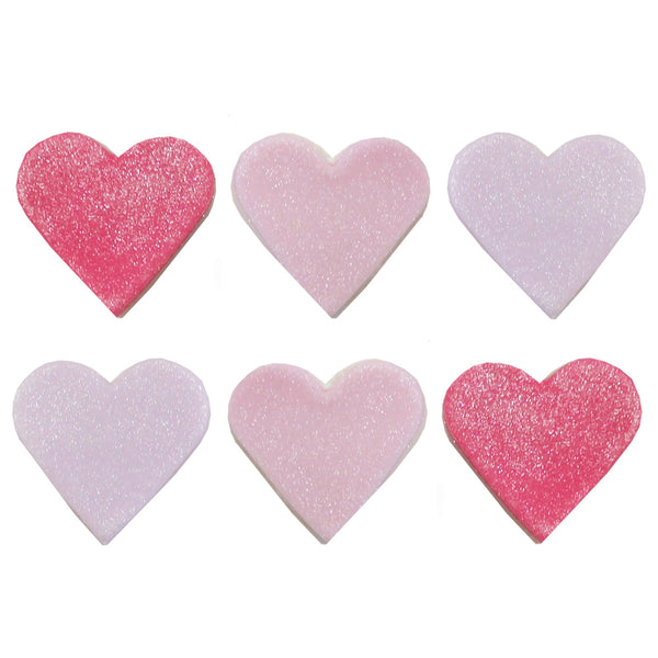 Anniversary House Matt Hearts Sugar Toppers x 6