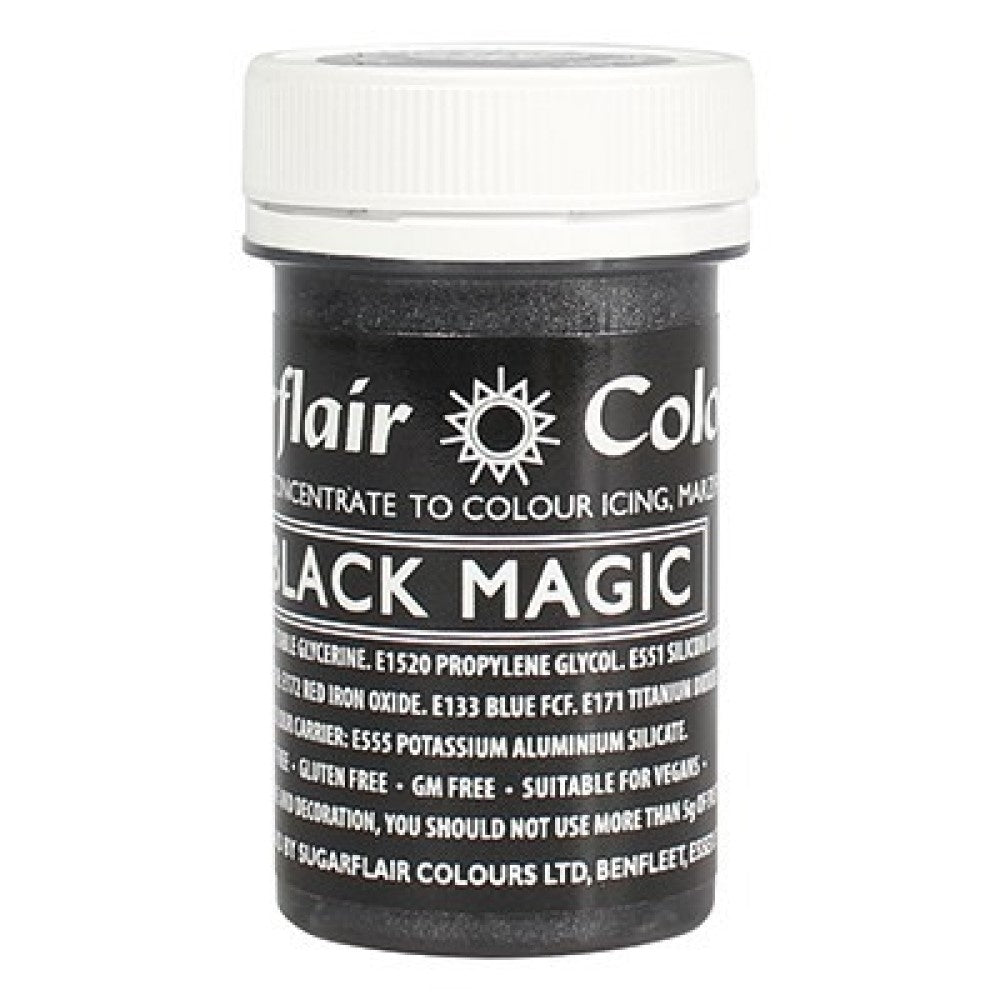 Sugarflair Satin Paste Food Colour 25g - Black Magic