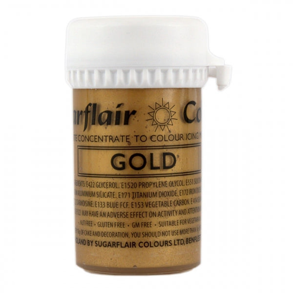 Sugarflair Satin Paste Food Colour 25g - Gold