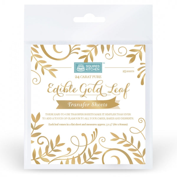 Squires Kitchen Edible Leaf Transfer Sheets - Book of 25 - Gold
