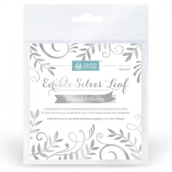 Squires Kitchen Edible Leaf Transfer Sheets - Book of 25 - Silver