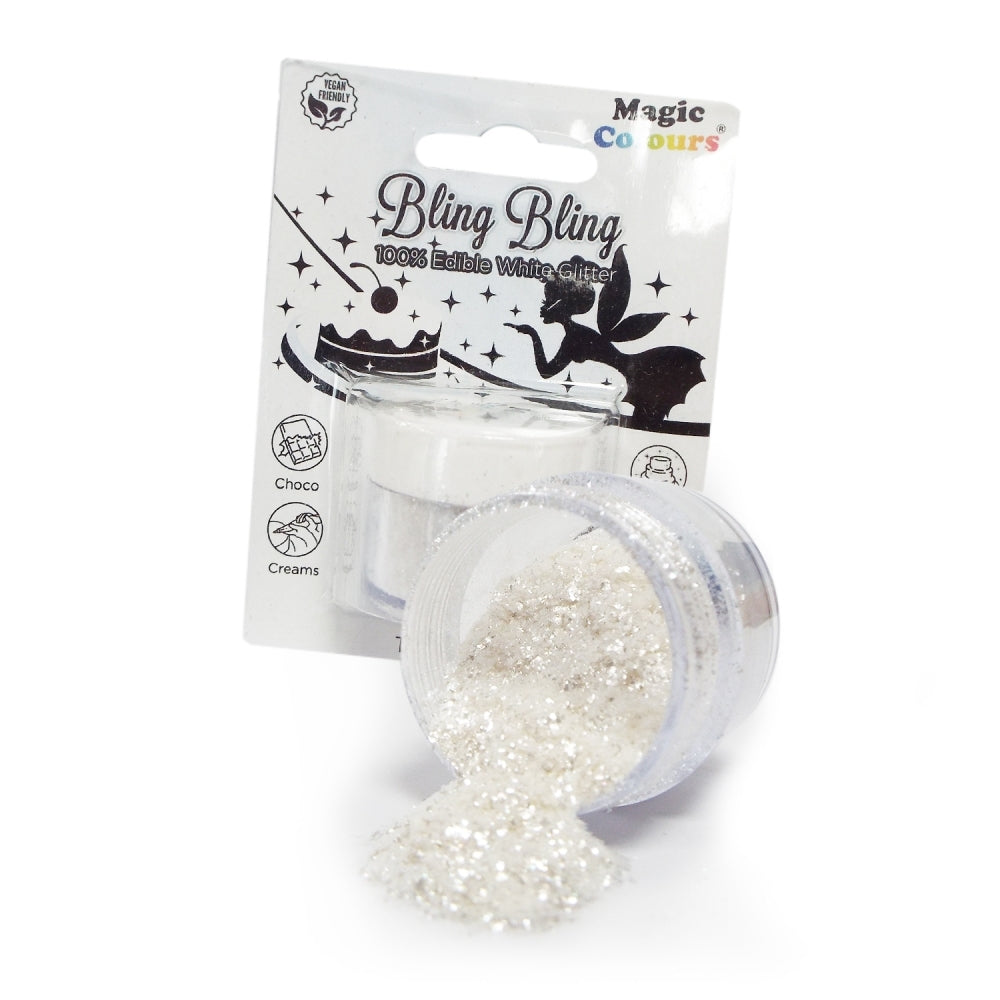 Magic Colours Bling Bling - Edible Glitter 10ml - Snow White