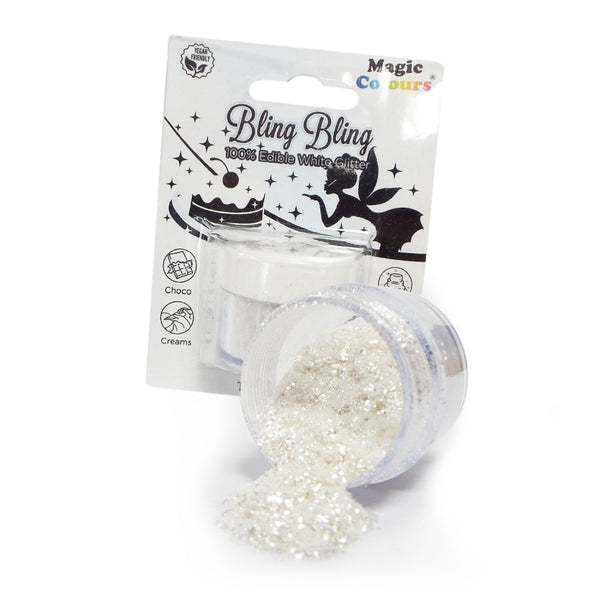 Magic Colours Bling Bling - Edible Glitter 10ml - Snow White