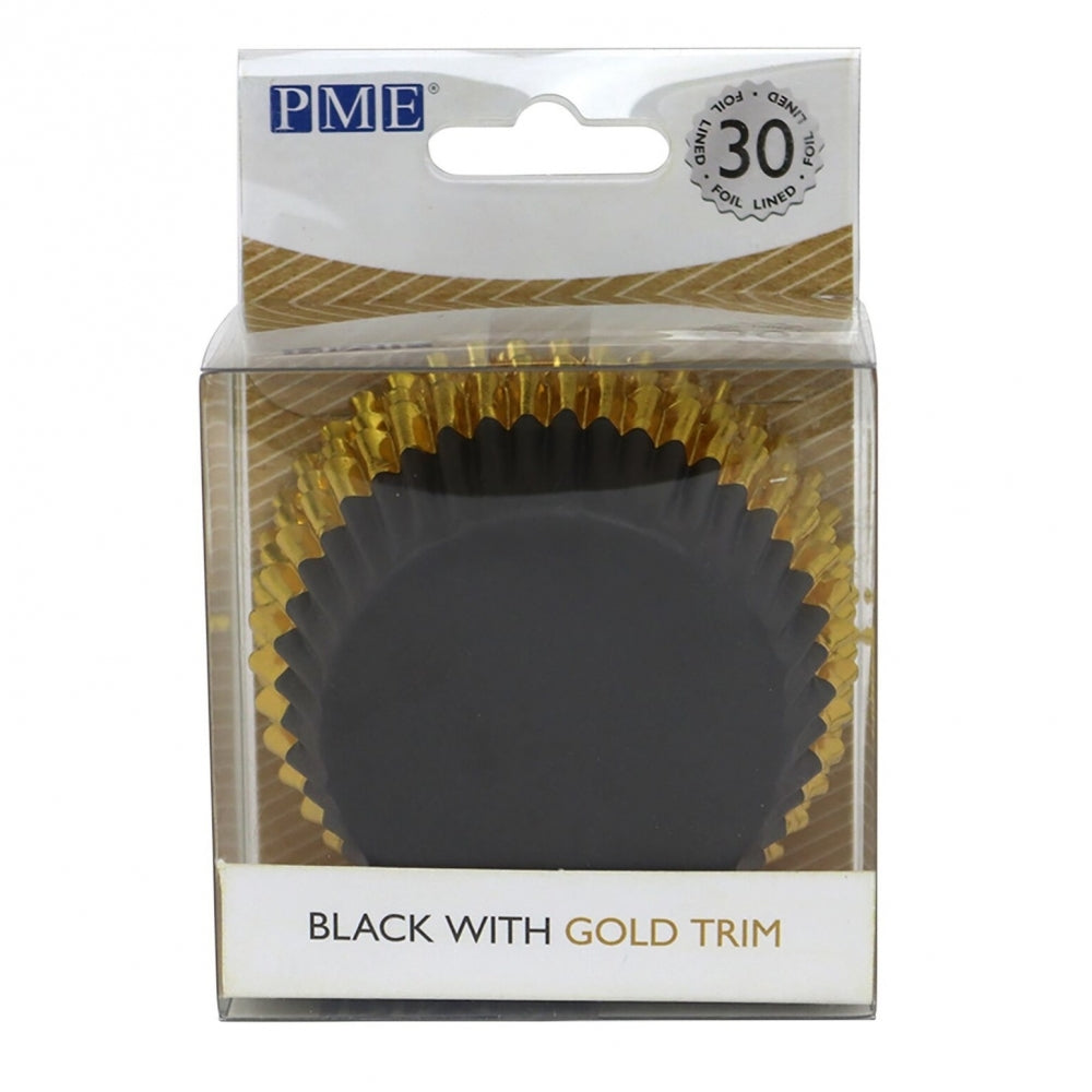 PME Foil Lined Cupcake Cases with Gold Trim x 30