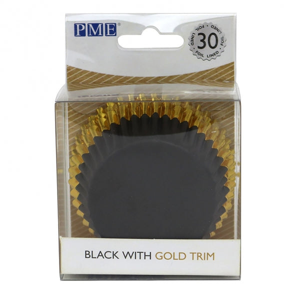 PME Foil Lined Cupcake Cases with Gold Trim x 30