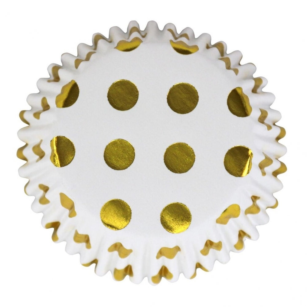 PME Gold Foil Lined Cupcake Cases with Metallic Polka Dots x 30