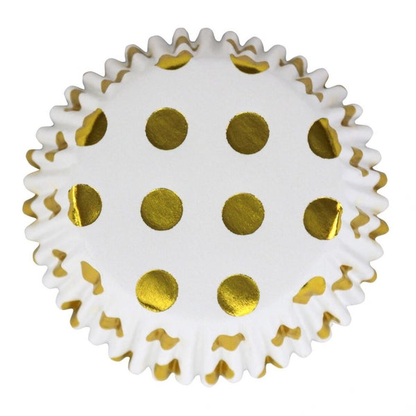 PME Gold Foil Lined Cupcake Cases with Metallic Polka Dots x 30