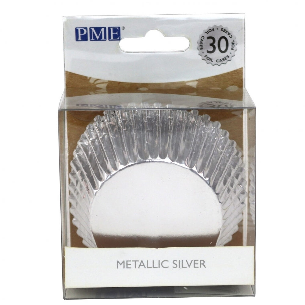 PME Metallic Cupcake Cases x 30 - Silver