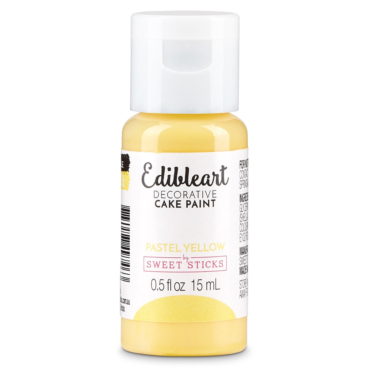 Sweet Sticks Matt Edible Art Paint 15ml - Pastel Yellow