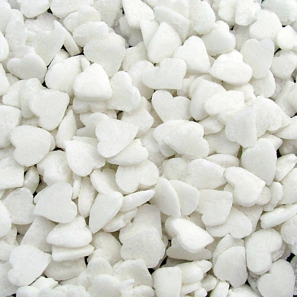 Quality Sprinkles White Confetti Heart Sprinkles 65g