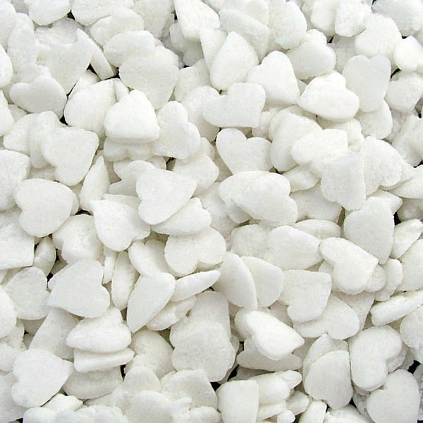 Quality Sprinkles White Confetti Heart Sprinkles 65g