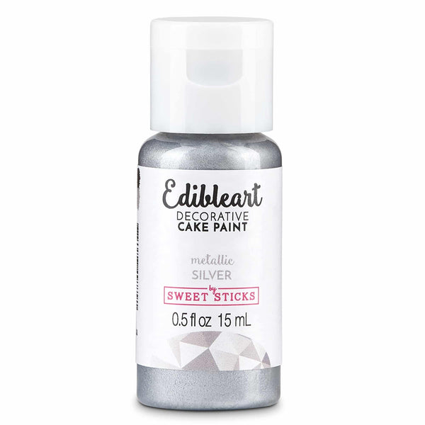 Sweet Sticks Metallic Edible Art Paint 15ml - Silver