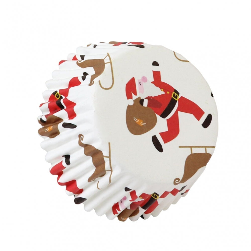 PME Santa & Sleigh Foil Lined Cupcake Cases x 30