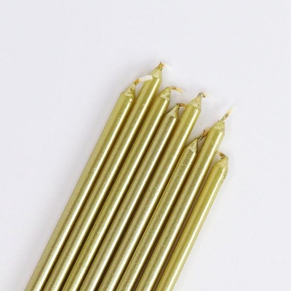PME Extra Tall Candles x 16 - Gold