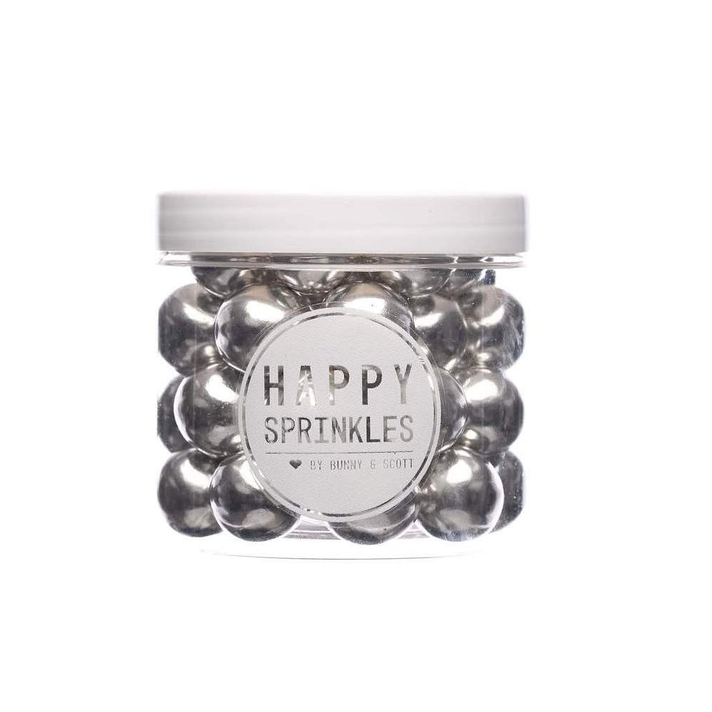 Happy Sprinkles Edible XXL Choco Crunch Sprinkles 130g - Silver