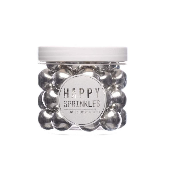 Happy Sprinkles Edible XXL Choco Crunch Sprinkles 130g - Silver
