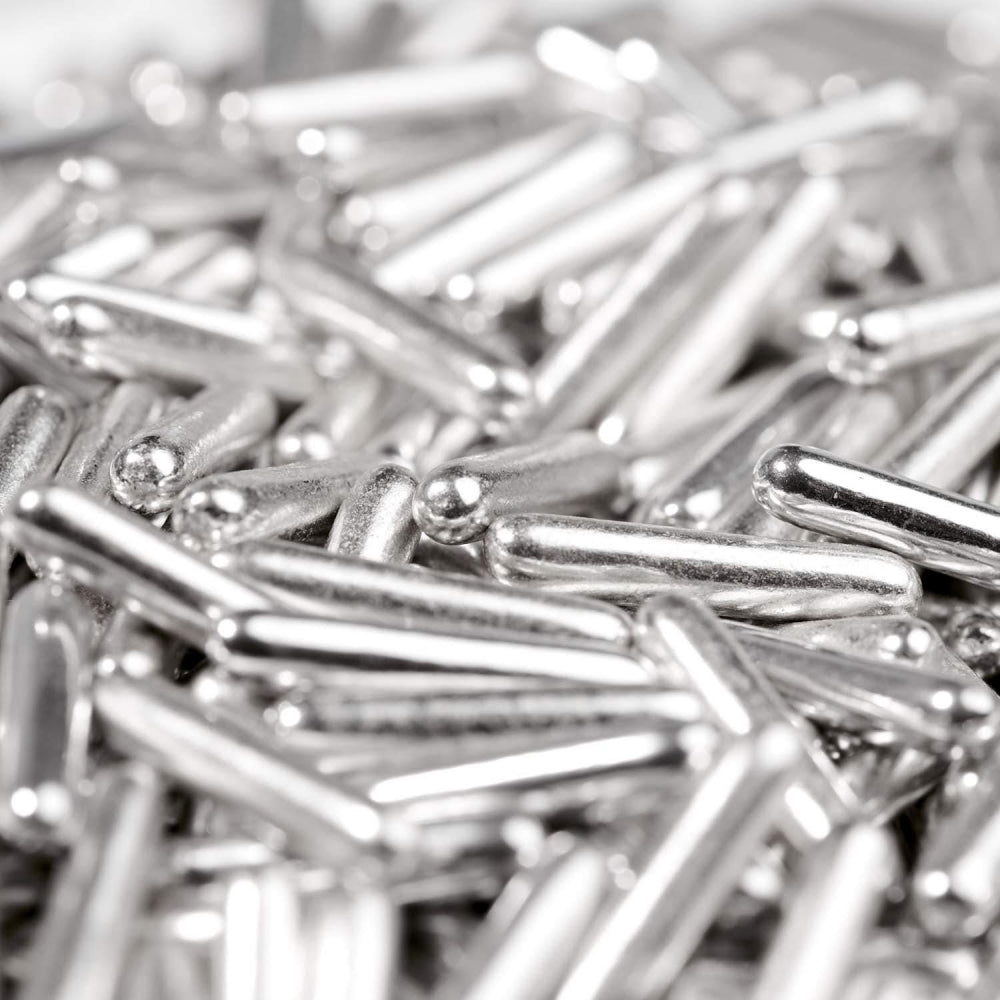 Happy Sprinkles EXPIRED - Silver Rod Metallic Sprinkles 90g - Happy Sprinkles [AUG 2025]