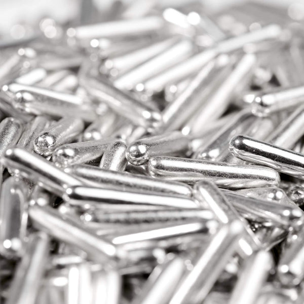 Happy Sprinkles EXPIRED - Silver Rod Metallic Sprinkles 90g - Happy Sprinkles [AUG 2025]