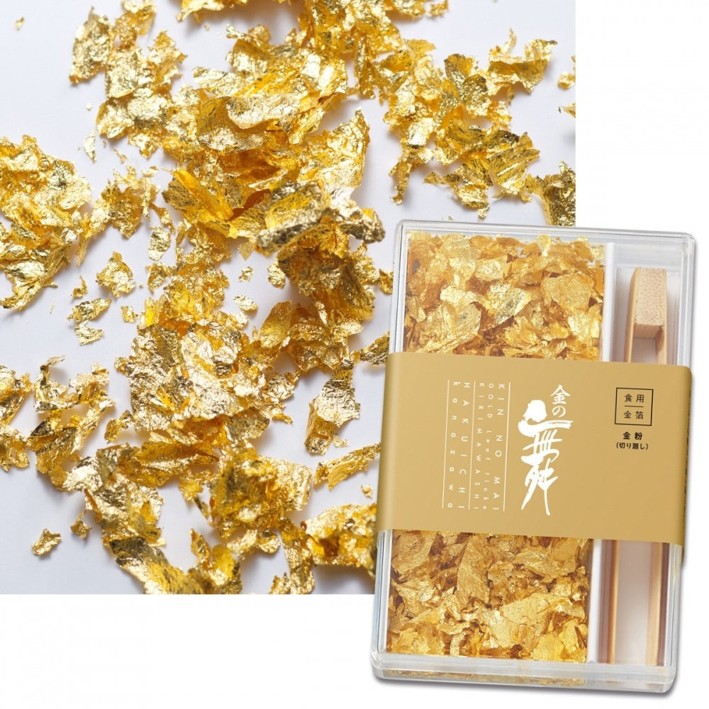 Original Artisan Gold Edible Leaf Flakes with Bamboo Tweezers - Gold