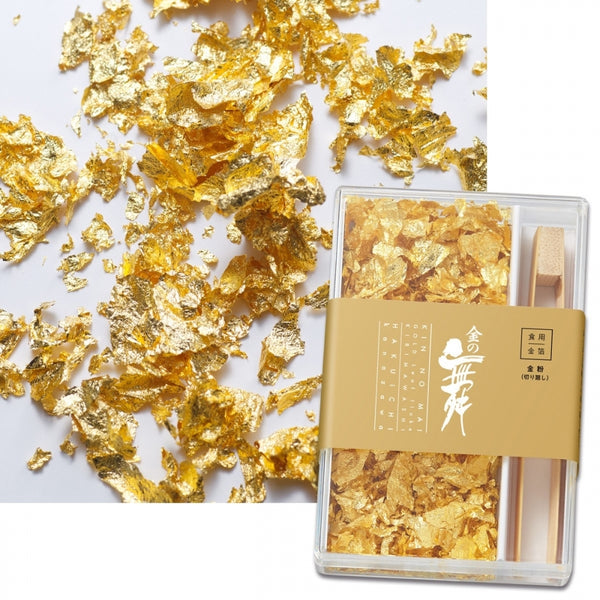 Original Artisan Gold Edible Leaf Flakes with Bamboo Tweezers - Gold