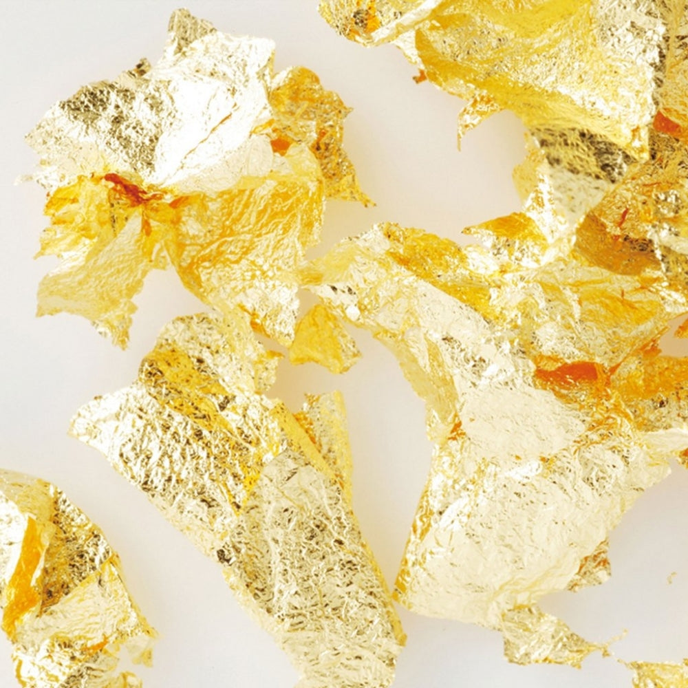 Original Artisan Gold Edible Leaf Flakes with Bamboo Tweezers - Gold