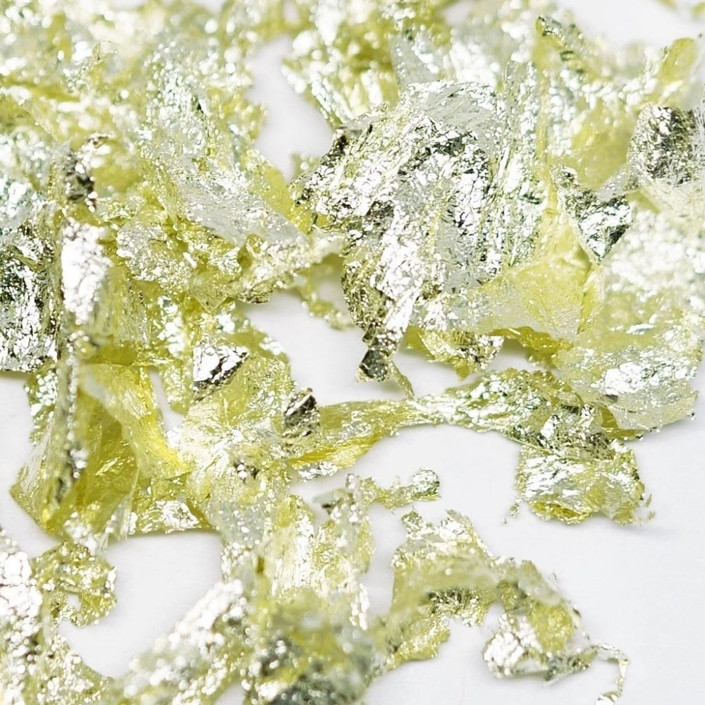 Original Artisan Gold Edible Leaf Flakes with Bamboo Tweezers - Champagne Gold