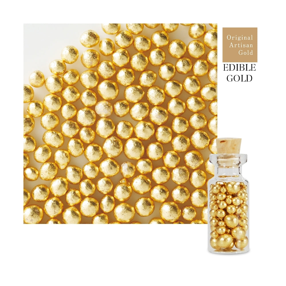 Original Artisan Gold Gold Leaf Arazan Sugar Pearls 2.5g